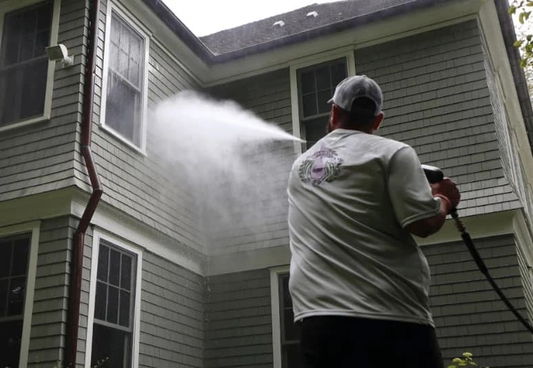 Commercial pressure washing service by Barberton Power Washing at Barberton business