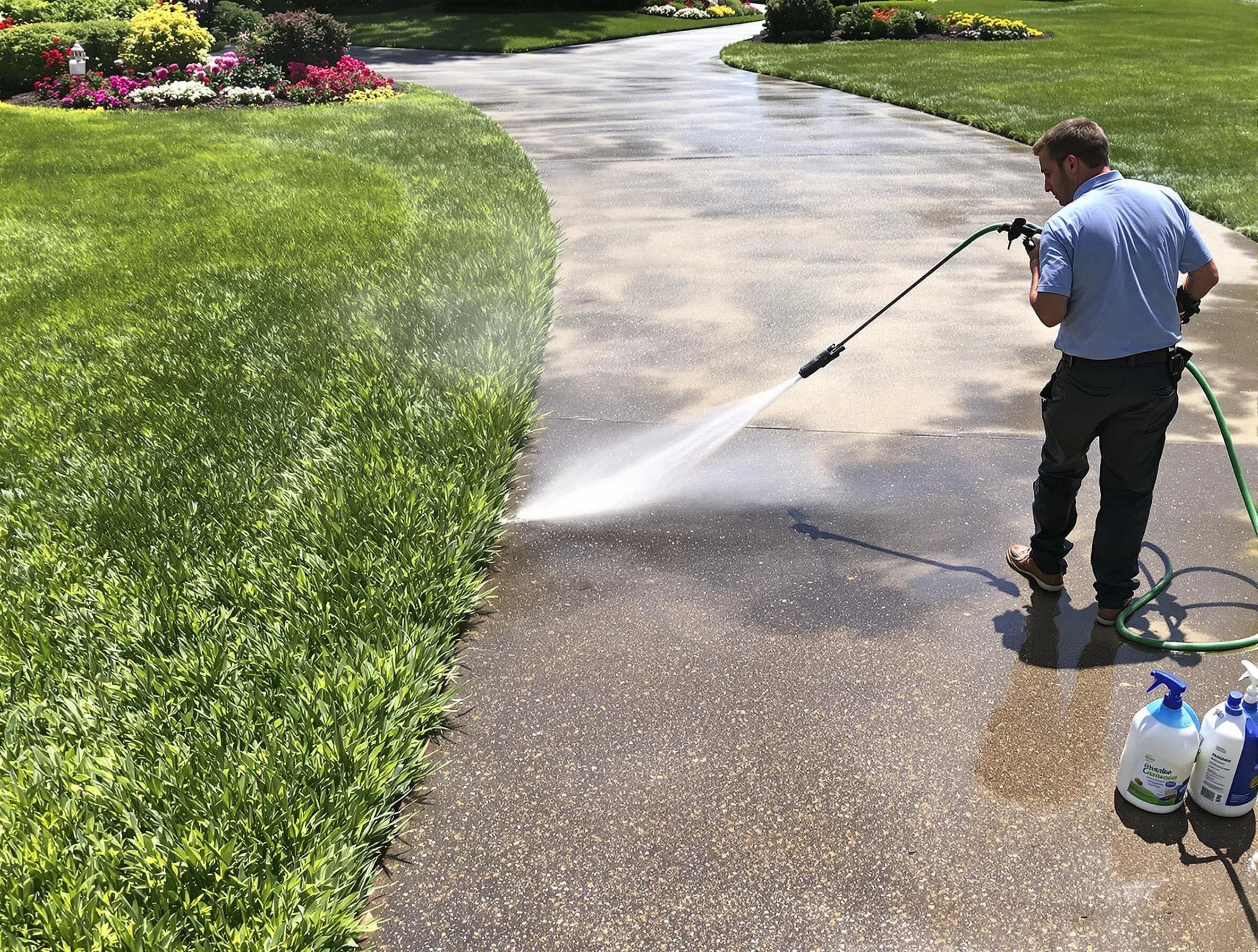 Before and after pressure washing by Barberton Power Washing in Barberton