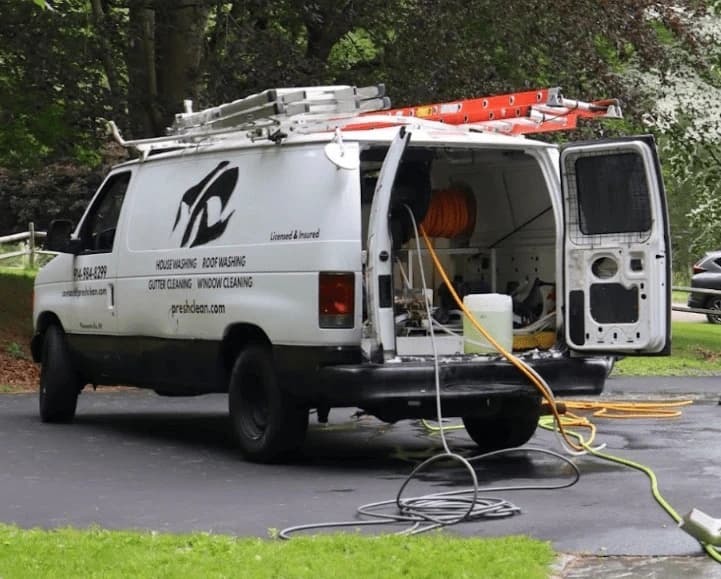 Barberton Power Washing professionals cleaning commercial fleet in Barberton